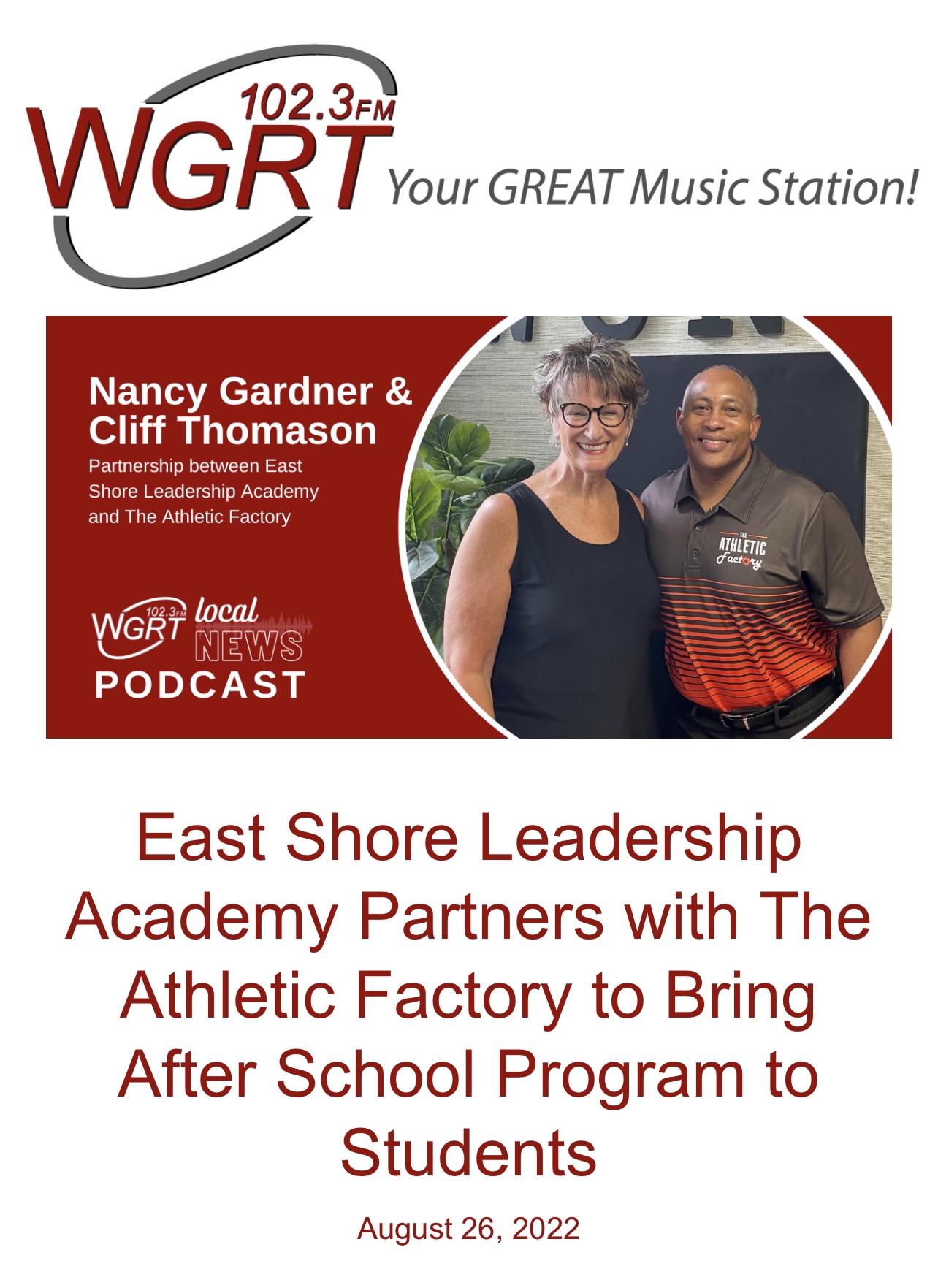 East Shore Leadership Academy Partners with The Athletic Factory